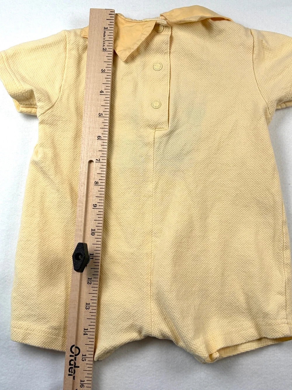 VTG The‎ Disney Store Romper Minnie Mouse Embroidered Yellow Flower 6 months